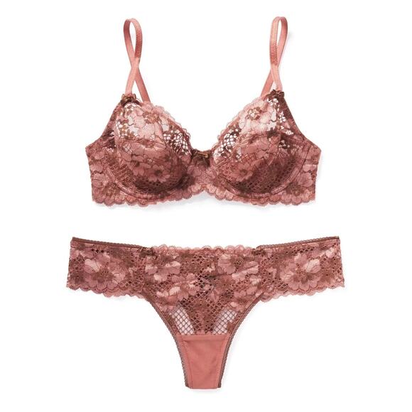 Adore Me Pink Lace Bralette - Size 34A - Picture 1 of 8